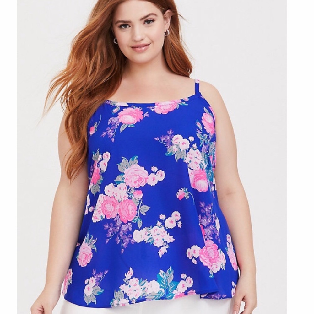Torrid Electric Blue Floral Swing Cami Size 2
